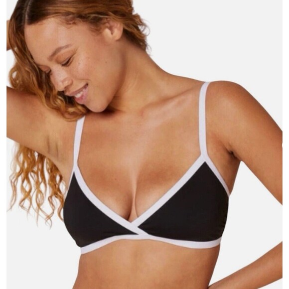 *Andie Swim The Cove Top V Neck Swimwear Black/White Sz XXL New with Tags AT157 - Picture 1 of 6